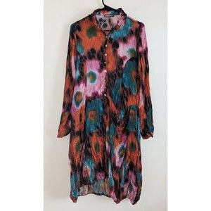 Alembika Peyton Dress Womens Size 0 Pansy Floral Knee-Length Crinkle Woven Dress